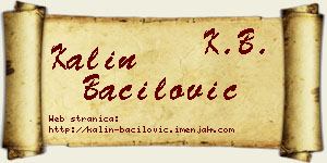Kalin Bačilović vizit kartica